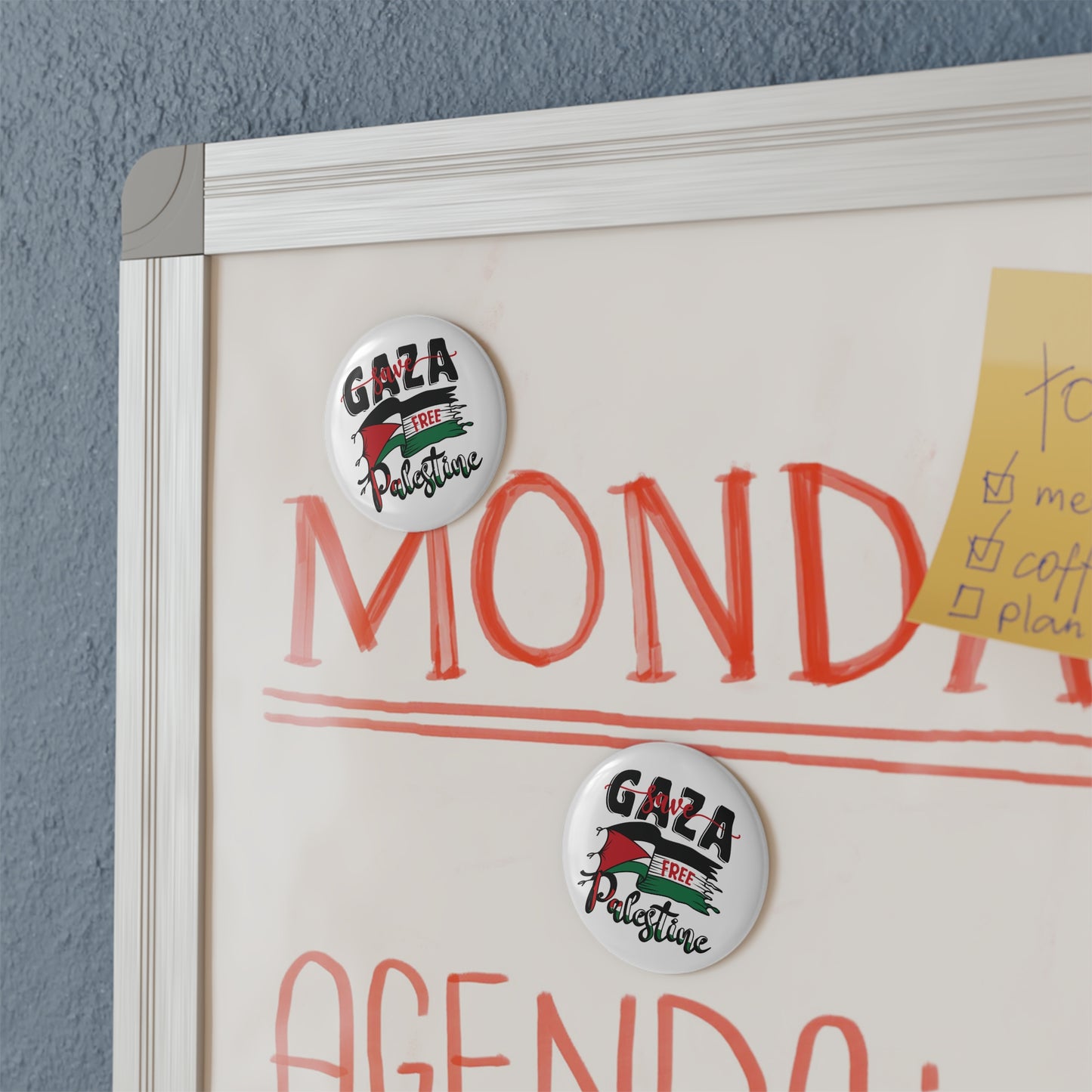 Free Palestine Button Magnet, Round