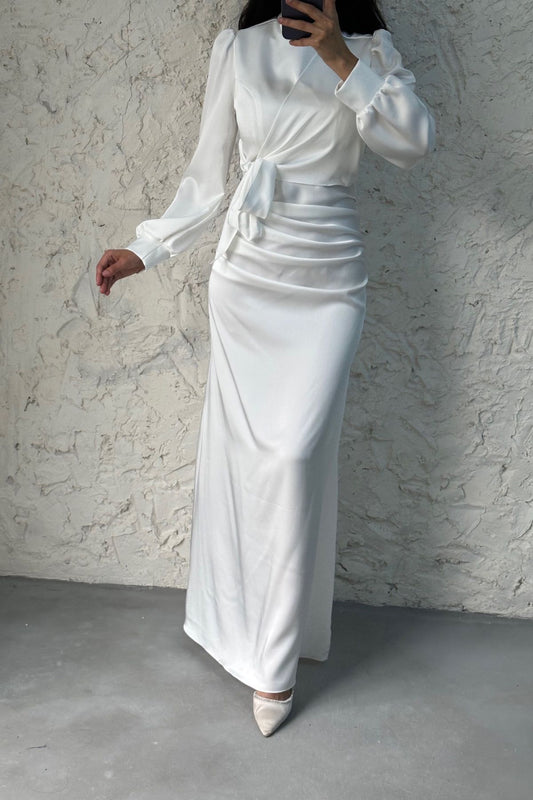 Draped Waist Bridal Evening Dress 6663